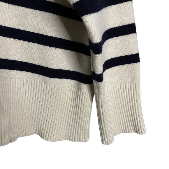 Zara Women's Cream/Navy Striped Sweater - Picture 4 of 8